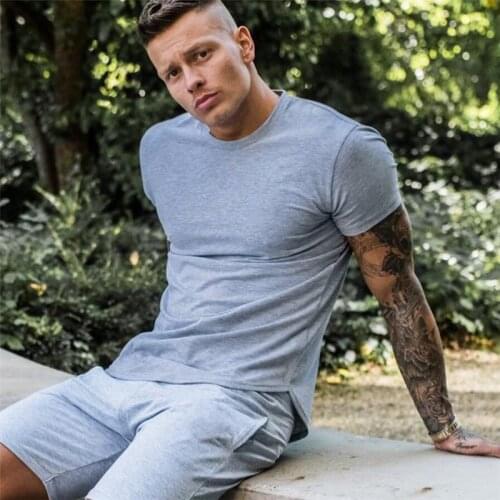 New 2020 Summer Brand Clothing O neck T Shirt Men Short Sleeve Tshirts Fitness Tight t-shirt homme Fashion Casual Tees For Male