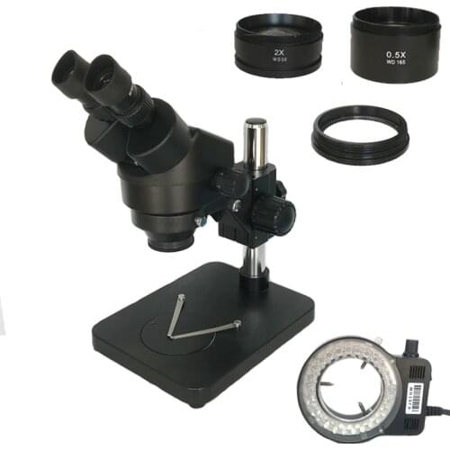 3.5X-180X Table Pillar Stand Zoom Magnification Binocular Stereo Microscope Objective 0.5x 2.0x lens