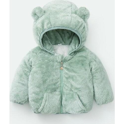 2020 New Winter Baby Girls Clothes Faux Fur Coat Baby Bear Ear Cute Clothes Toddler Girl Winter Coat Infant Girls Cloak Jacket