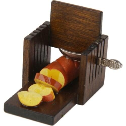 New Hot Dollhouse Wooden Bread Slicer Dollhouse Scale 1:12 Bread Slice Breakfast Kitchen Baking Accessories Supplies Tools