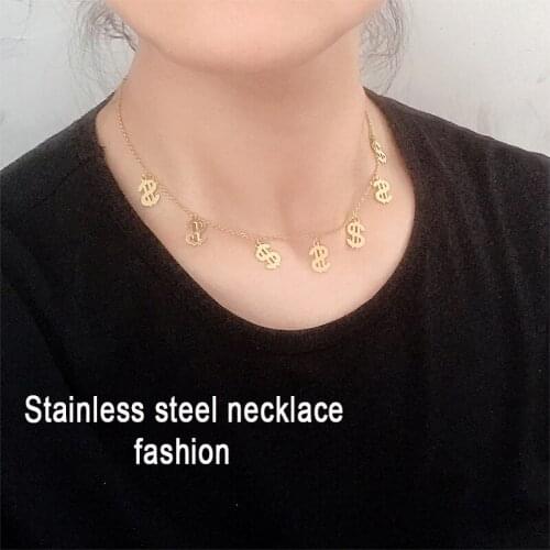 New Symbol Lucky Get Rich Necklack For Women Stainless Steel Non-Fading Necklace Silver Color Neck Chains Choker Jewellery