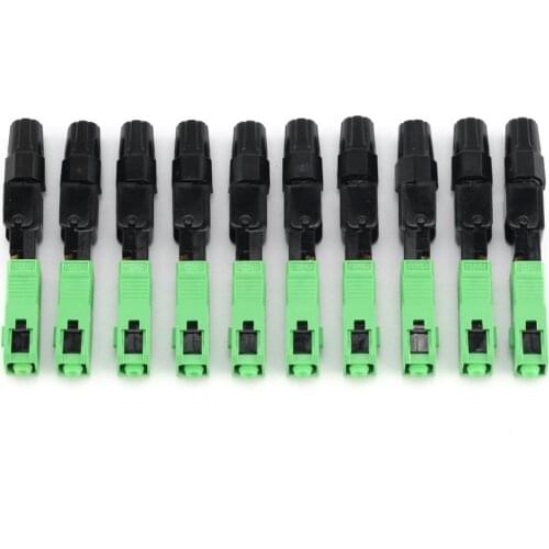 10Pcs SC/APC Fiber Optic Connector FTTH Embedded Single Mode Assembly Fiber Optic Quick Connector Fiber Optic Fast Connector