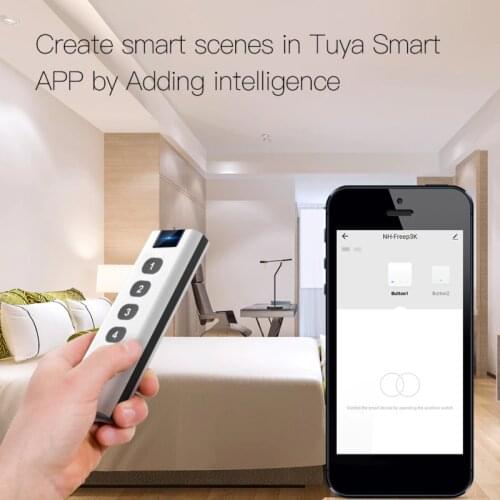 5pcs Tuya ZigBee Smart Scene Switch 4 Gang Remote Portable Tuya Smart Life App Control For Smart Home Automation Scenario