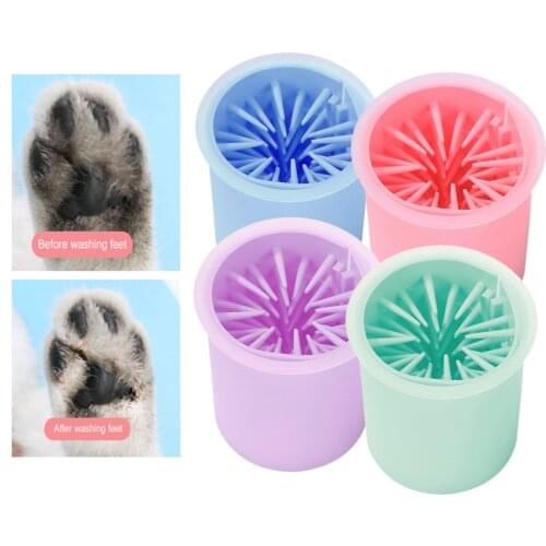 Dog Cat Paw Cleaner Cup Portable Pet Foot Washer Puppy Kitten Dirty Paw Cleaning Cup Soft Silicone Foot Wash Tool