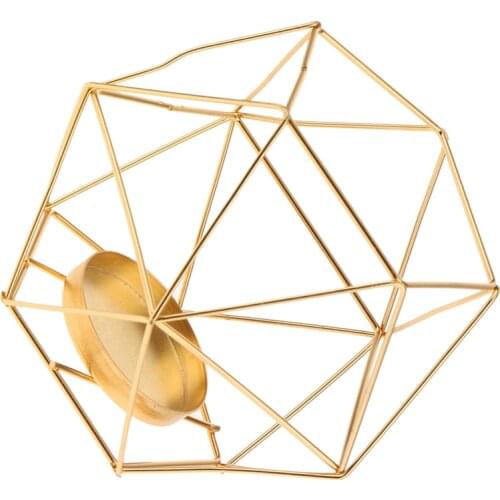3D Geometric Wedding Geometric Candlestick Candle Tea Light Holder Gold for Home Decoration Accessories Supplies