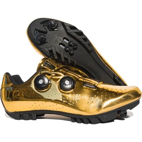 Professional self-locking men road bike shoes ultra-light non-slip women MTB cycling shoes SPD pedal racing flat-bottomed shoes