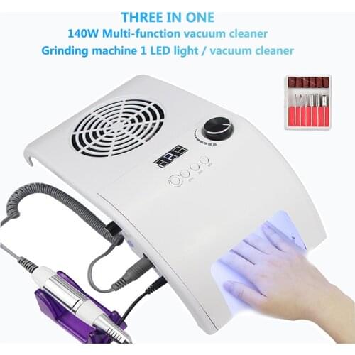 Multifunctional Nail Vacuum Cleaner 60W High Power For Manicure Collection Nail Scraps With Dust Bag Manicure Tool