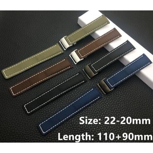 Luxury brand Genuine Leather nylon fabric Watch Band Watchband For Breitling strap for NAVITIMER WORLD Avenger belt 22mm tools