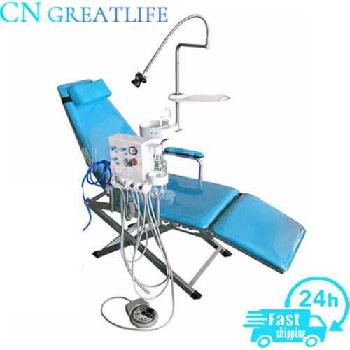 Luxury Type Mobile Unit Portable Folding Patient Dental Chair With Led Light Turbine Unit
