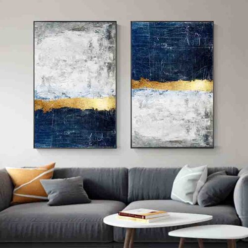 Gold Luxury Home Decor Modern Abstract Painting Wall Art Home Decoration Frameless Pictures for Room Design