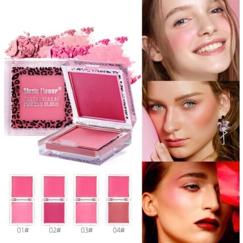Music Flower Yin Le Hua Double Color Blush Baked Blush Wholesale Petal Square Long-lasting Waterproof M3077 Makeup Gift for girl