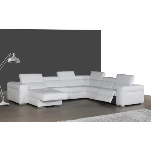 Top graded italian genuine leather sofa sectional living room sofa home furniture big size reliner functional headrest U shape