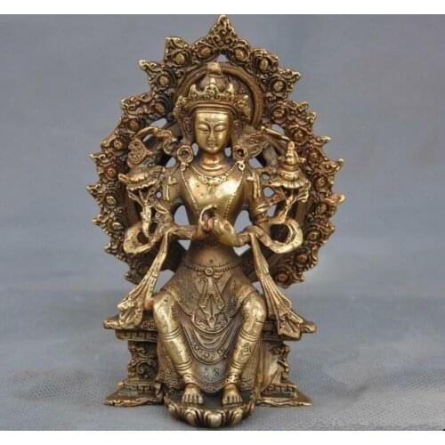 Tibetan Temple Buddhism Prayer Tara Guanyin Kuan-Yin Buddha Goddess Statue