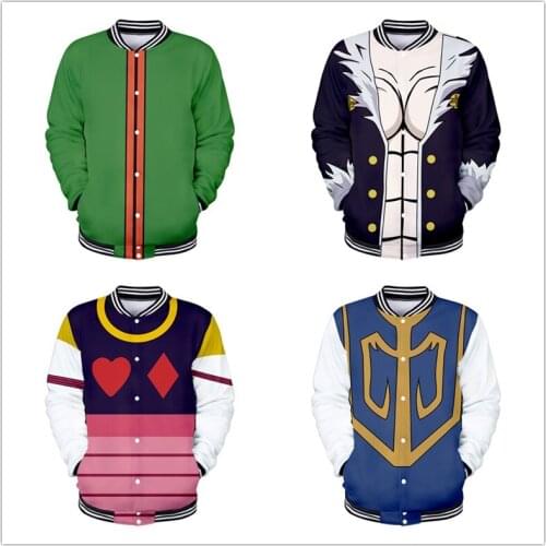 Anime Hunter X Hunter Hoodies Jacket Men Boys 3D Hoodie Hisoka Coat Killua Zoldyck Cosplay Costume Casual Hoodies Sweatshirts