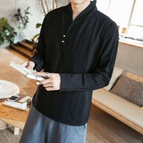 Ancient chinese costume men Classical men Adult National Costume China Ancient Hanfu Ethnic Dance Clothes Long Sleeves Loose