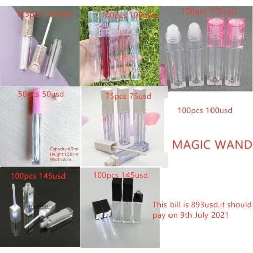 Lip Gloss Tube Black Lip Balm Empty Lipstick Bottle Beauty Cosmetic Packing Container Tool Mini Sample Vials F3840