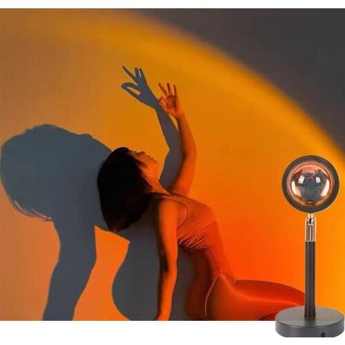 USB Sunset Projector Led Night Light Sun Projection Desk Lamp For Bedroom Ambient Mood Light Car Tik Tok Lights For Room Lamp