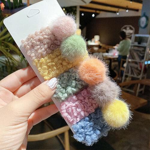 5Pcs/Lot Wool ball hairpin BB Hair Clips For Girls Candy Pom Ball Hairpins Barrettes Kids Child Gifts Hairpins Hair Accessoires
