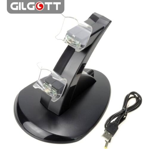 USB Dual Gamepad Charger Game Controller Power Supply Charging Dock Station Stand for Sony Playstation 4 PS4