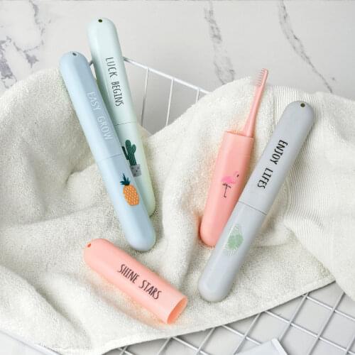 1pcs Portable Toothbrush Cover Holder Travel Hiking Camping Toothrush Cap Case Protect Storage Cute Box Bathroom Accessories