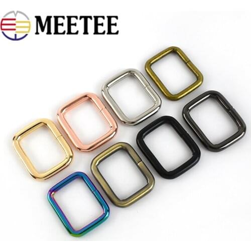 10/20pcs Meetee 25mm Metal O D Ring Buckles Bag Straps Belt Webbing Garment Rectangle Adjust Clasp Hook DIY Hardware Accessories