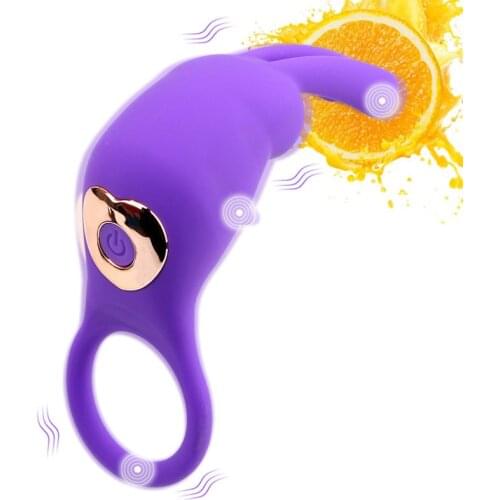 10 Speeds Clitoris Stimulation Massager Vibrator Sex Toy for Men Couple Delay Ejaculation Penis Ring Vibrating Cock Rings