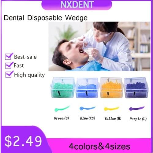 100pcs/box Dental Wedge with Hole 4 Sizes Disposable Non-toxic Tooth Gap Wedge Medical Grade Plastic Dentistry Lab Tools