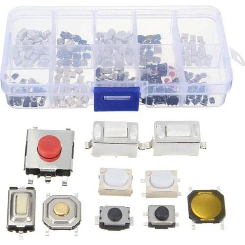 250PCS 10 Kinds Of Light Touch Small Button Switch 2*4 3*6 4*4 6*6 Micro Switch For Car Remote Control