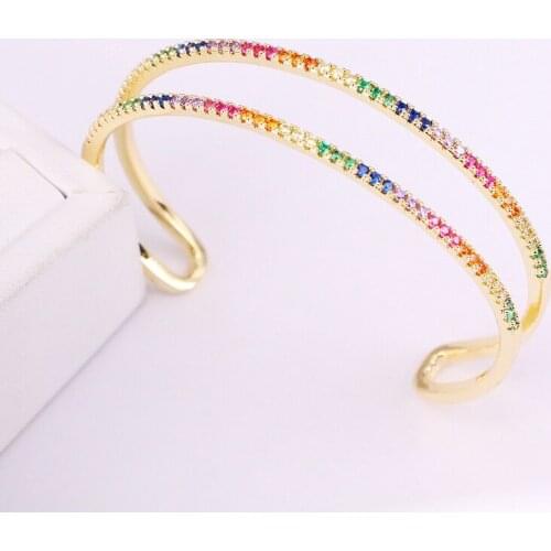 3PCS, Shinning Colorful Jewelry Cuff Micro Pave Zirconia NEW fashion Party Jewelry Bangles