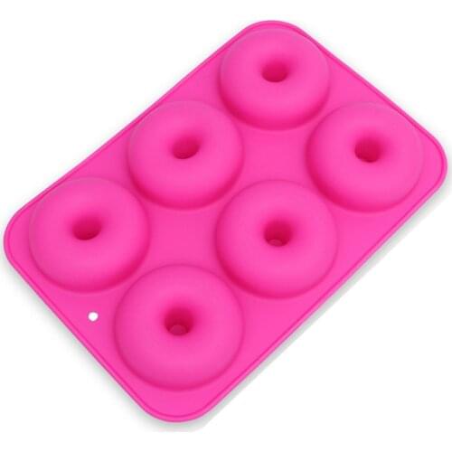 6 Colors Silicone Donut Mold Silicone Cake Mold Making Cake Snacks Non-toxic Round Orange Rose red Dark purple