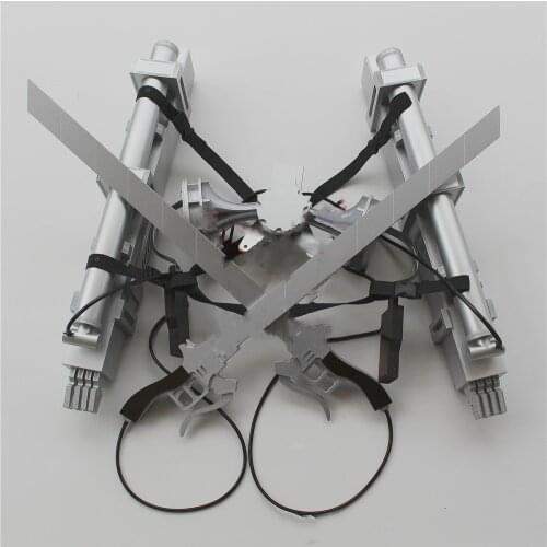 Anime Attack on Titan Eren Jaeger Double Knife Rubber PVC Sword Weapon Model Toy Full Set Carnival Fancy Weapon Cosplay Gift