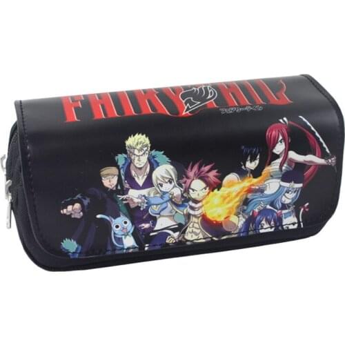 Fairy Tail Anime Cosmetic Bag Etherious Natsu Dragneel Makeup Bag with Double-zipper