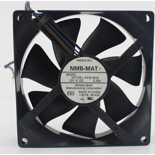 Free Shipping For For NMB 3610RL-04W-B56, FB4 DC 12V 0.38A 4-wire 4-pin connector 90mm 90x90x25mm Server Square Cooling fan