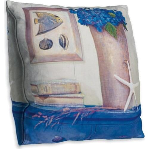 American Retro Oil Painting Series Double-sided Polyester Pillowcase Flower Print In A Vase Decorative Sofa Cushion Cover45x45cm