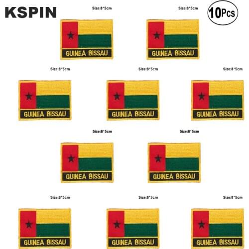 Guinea-Bissau Flag Embroidery Patches Iron on Saw on Transfer patches Sewing Applications for Clothes in Home&Garden