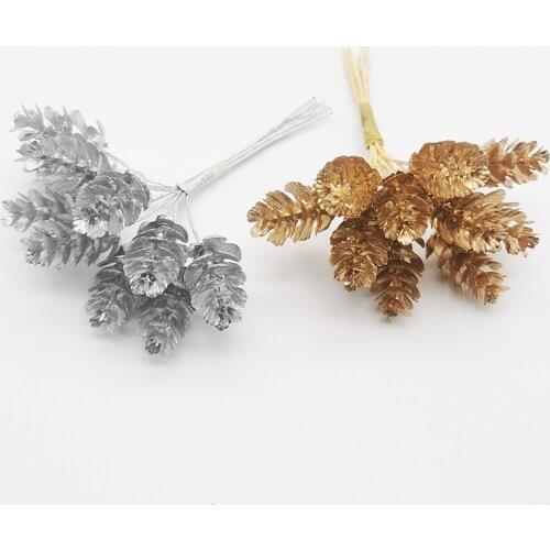 6/10pcs/bundle Plant Grass Artificial Flowers DIY Wreath Material Christmas Wedding Flower Decoration Artificial Dried Flower