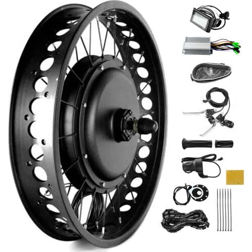 E-bike Fat Tire Conversion Kit Rear Wheel 48V 1000W Brushless Controller Hub Motor Rim Kit for Electric Bike 20 26 inch Wheel