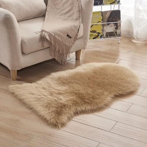 Carpet Area Rugs Faux Sheepskin Fur Rug Living-Room-Decor Fluffy Shaggy Floor Mats