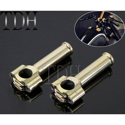 Brass/Black/Silver Hollow 5.5 inch 25mm Bar Mount Rough Craft Riser Aluminum 1" Handlebar Riser Motorcycle for Harley Touring