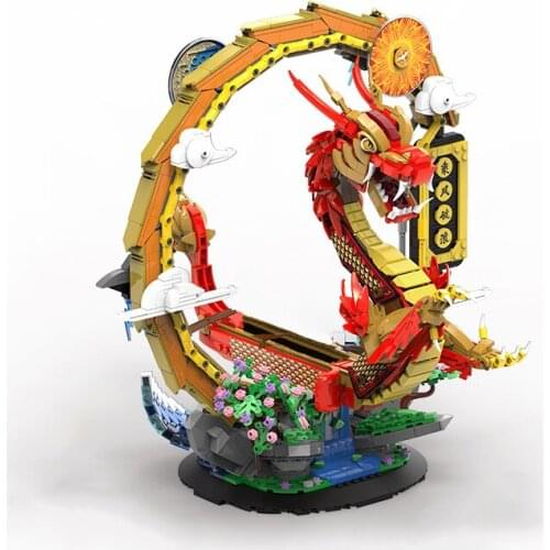 Follow Store =$2 Coupon Dinosaur Classic Chinese Dragon Bonsai Model Building Blocks Bricks Toys For Children Gifts 2038 PCS