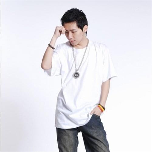 Summer Plus Size Hip Hop T shirt Men Casual T-shirt Short Sleeve Cotton Loose Baggy O-Neck Street Dance Tshirt Sweat Shirt