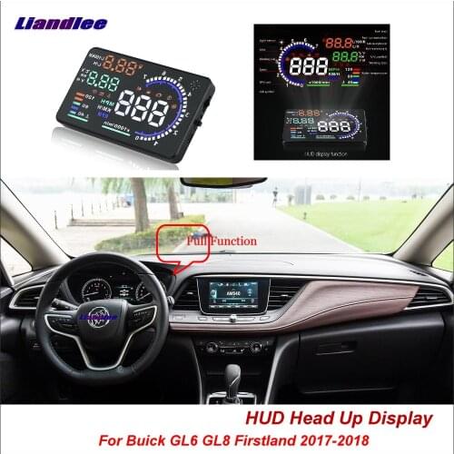 Liandlee Car Head Up Display HUD For Buick GL6 GL8 Firstland 2017-2018 Safe Driving Screen OBD II Speedometer Projector