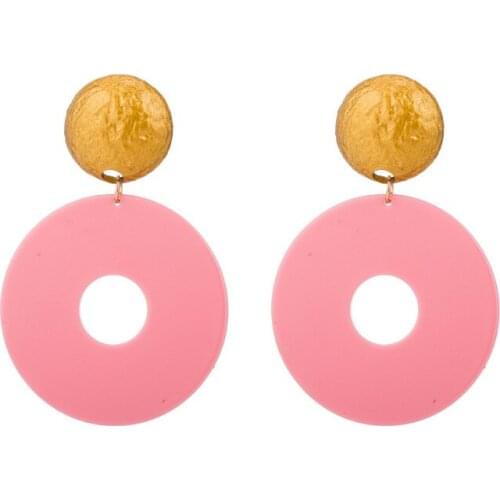 Fashionable And Popular Hot Sell Earrings Resin Circle Alloy Multi - Color Earrings Trend Single Product Earrings