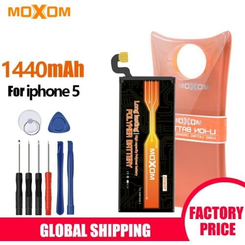 MOXOM 1440mAh for iPhone 5 battery 3.8V Li-ion Internal Battery Replacement battery for iPhone 5 5G Lithium Polymer Batterie