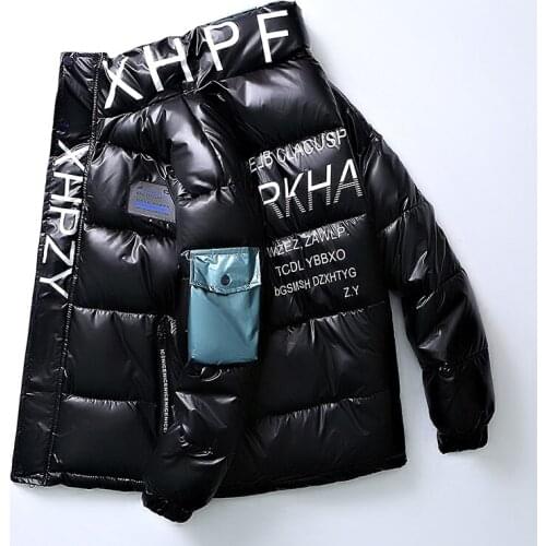 Mens Down Jacket Shiny Warm Coats 2021 Winter Jacket Outdoor Waterproof Casual Cotton-padded Jackets Men Size 4XL Dropshipping
