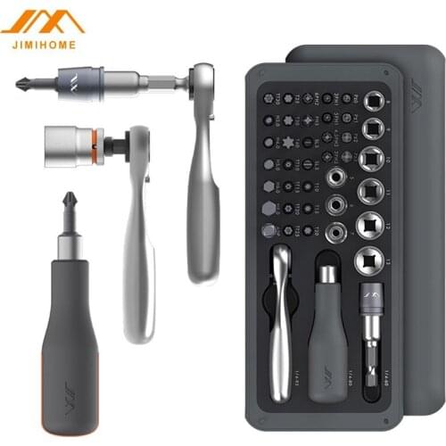 JIMI 41 IN 1 Screwdriver Set S2 Magnetic Bits Ratchet Wrench Screwdrivers Kit DIY Household Repair Tool fr home house appliances