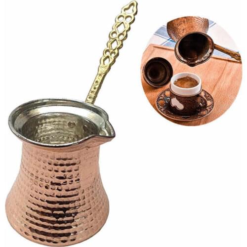 Yeni 330ml Metal Kolu Cevze Cezve Türk Türk Bakır Kahve makinesi Türk Cezve Kafeterya Saf bakır