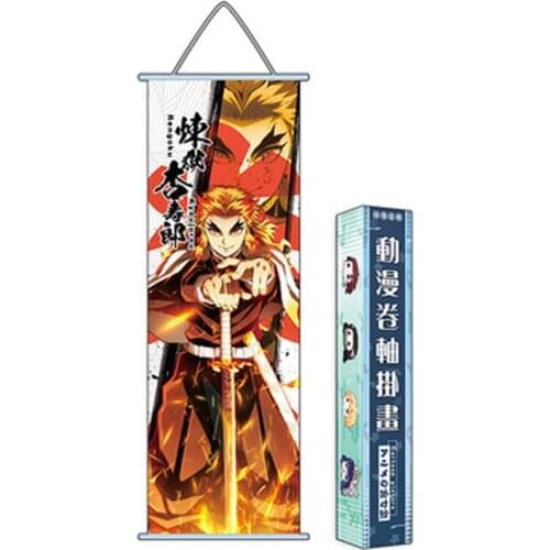 New Home Decoration Anime Ghost Slayer Mural Poster Silk Cloth Hanging Painting Purgatory Apricot Shou Langs Birthday Gift