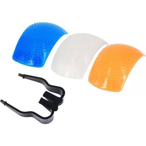 New 3 Color Pop up Flash Diffuser with one Bracket for Digital Cameras
