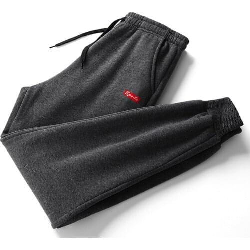 Casual Joggers Clothing Streetwear Sports Trouser 2021 Warm Cotton Sweatpants Men Thick Pants Winter Oversized